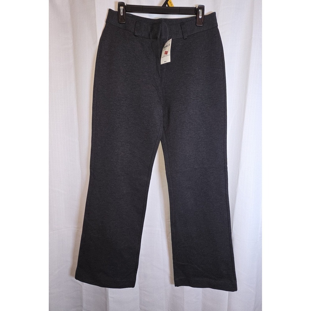 Lands' End Fit 2 Ponte Trousers Women's Size 8 Charcoal Heather Dress Pants‎ NWT